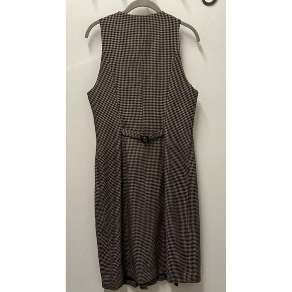 VTG Chelsea Campbell Womens Dress Jumper 8 Tan Houndstooth 100% Wool Academia - Picture 7 of 12